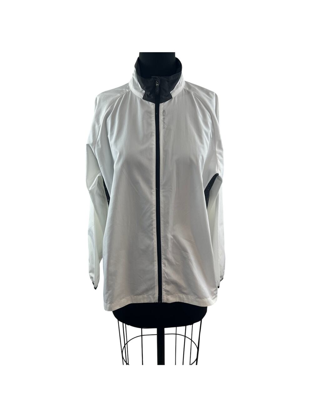 SUGOI White Black Versa Evo Jacket Mock Neck Raglan Sleeve Full-Zip XL X-Large